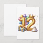 12歳の誕生日おめでとう エンクロージャーカード (正面/裏面)
