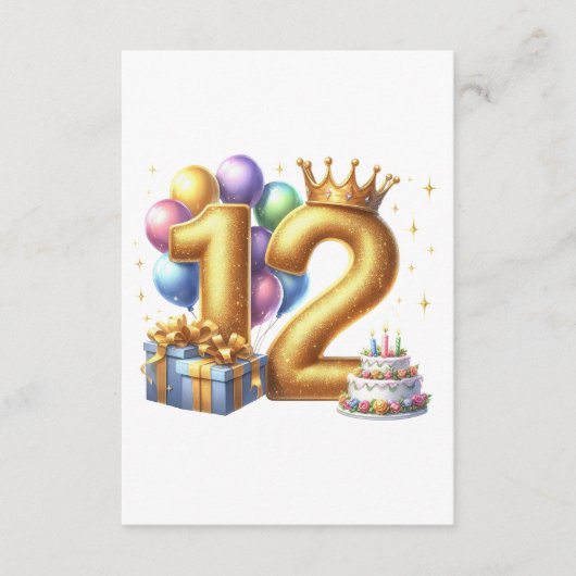 12歳の誕生日おめでとう エンクロージャーカード (正面)
