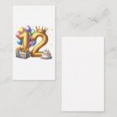 12歳の誕生日おめでとう エンクロージャーカード (正面/裏面)