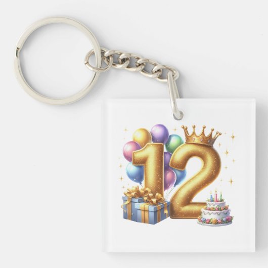 12歳の誕生日おめでとう キーホルダー (正面)