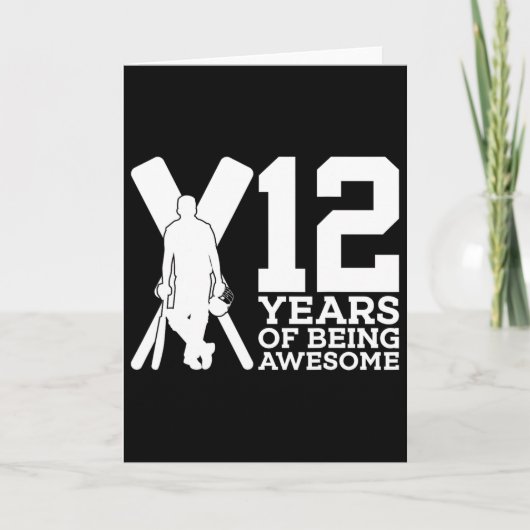 12歳の誕生日おめでとう！クリケット歴12年  カード (正面)