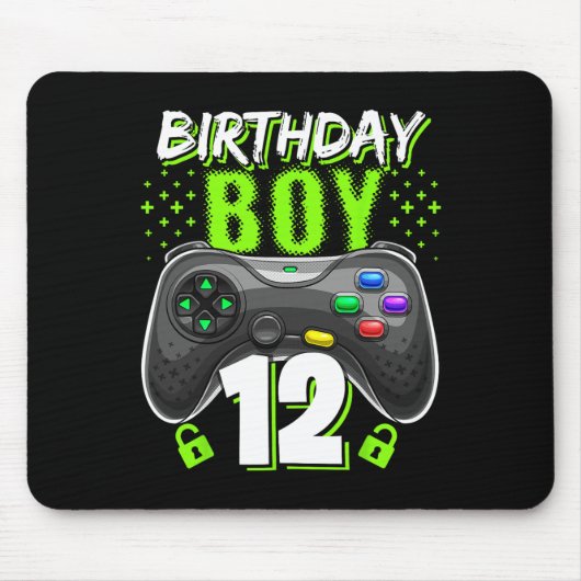 12歳の誕生日おめでとう ゲーム機 ゲーマー 12歳の誕生日 マウスパッド (正面)