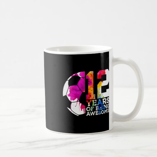 12歳の誕生日おめでとう サッカー好きな子供たちへ コーヒーマグカップ (右)