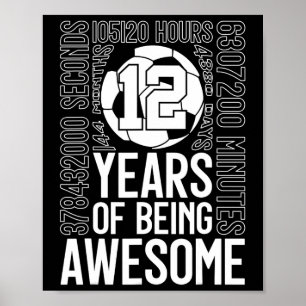 12歳の誕生日おめでとう サッカー少年  ポスター