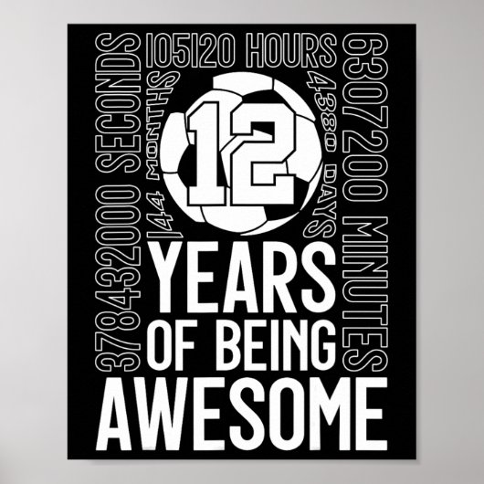 12歳の誕生日おめでとう サッカー少年  ポスター (正面)
