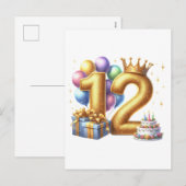 12歳の誕生日おめでとう シーズンポストカード (正面/裏面)