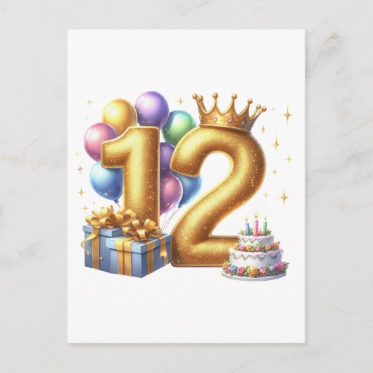 12歳の誕生日おめでとう シーズンポストカード (正面)