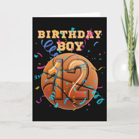 12歳の誕生日おめでとう スケーター少年チーム カード (正面)