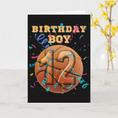 12歳の誕生日おめでとう スケーター少年チーム カード (黄色い花)