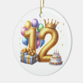 12歳の誕生日おめでとう セラミックオーナメント (左)