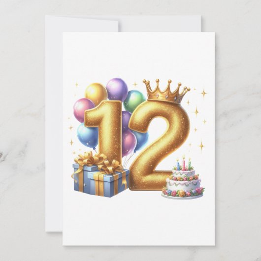 12歳の誕生日おめでとう ノートカード (正面)