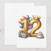 12歳の誕生日おめでとう ノートカード (正面/裏面)