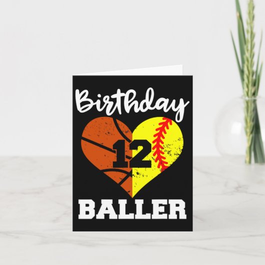 12歳の誕生日おめでとう バイラー 12歳 ソフトボール バイラー カード (正面)