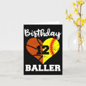 12歳の誕生日おめでとう バイラー 12歳 ソフトボール バイラー カード (黄色い花)