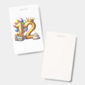 12歳の誕生日おめでとう バッジ (正面＆裏面)