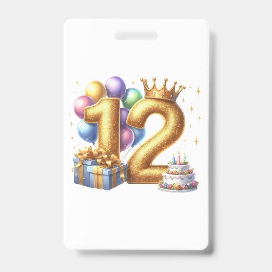 12歳の誕生日おめでとう バッジ (正面)