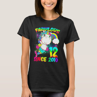 12歳の誕生日おめでとう ユニコーン ガール ファビュラスなS Tシャツ
