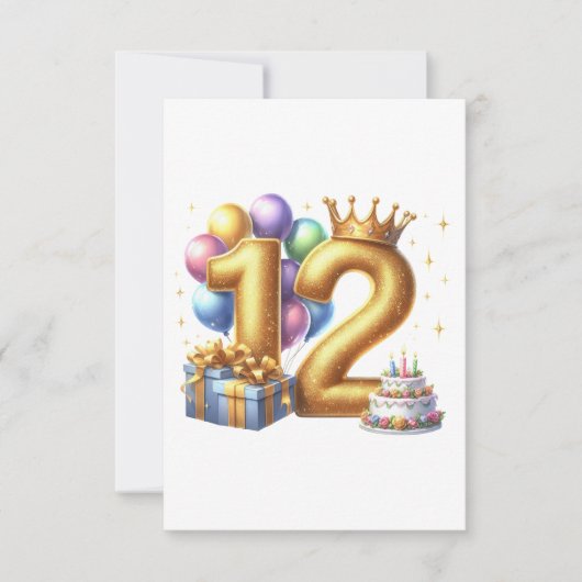 12歳の誕生日おめでとう 出欠カード (正面)