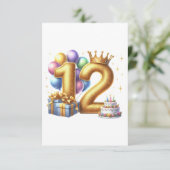 12歳の誕生日おめでとう 出欠カード (スタンド正面)