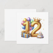 12歳の誕生日おめでとう 招待状 (正面/裏面)