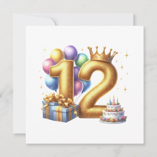 12歳の誕生日おめでとう 招待状 (正面)
