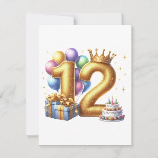 12歳の誕生日おめでとう 招待状 (正面)
