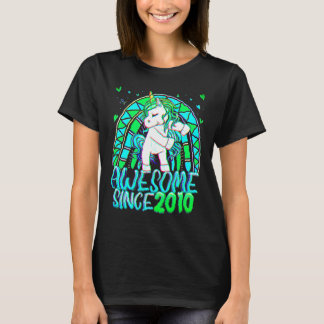 12歳の誕生日おめでとう 虹色のユニコーン ダンス フロッシング Tシャツ
