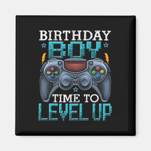 12歳の誕生日を祝うゲーマー少年、ゲームレベルアップ マグネット (正面)