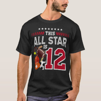 12歳の誕生日を迎えるオールスター スポーツ好きな少年へ Tシャツ