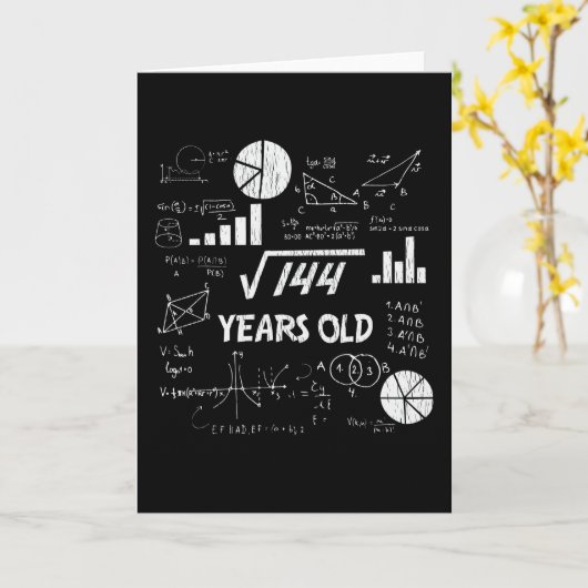 12歳の誕生日オタク系の数学12歳の誕生日プレゼント カード (黄色い花)