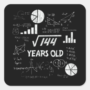 12歳の誕生日オタク系の数学12歳の誕生日プレゼント スクエアシール