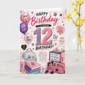 12歳の誕生日カード 女の子用 カード (黄色い花)