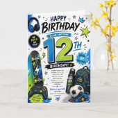 12歳の誕生日カード 少年用 カード (黄色い花)