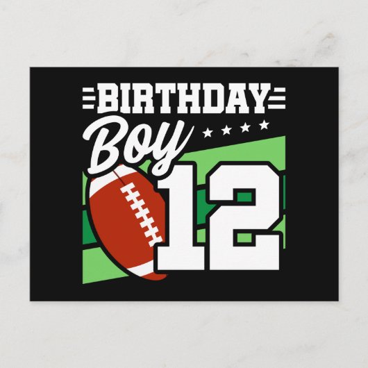 12歳の誕生日サッカー パーティーテーマ 12歳の男の子 ポストカード (正面)