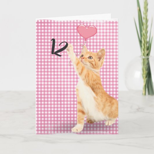12歳の誕生日トラ猫 カード (正面)