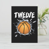 12歳の誕生日バスケットボールパーティー 12歳の少年 招待状 (スタンド正面)