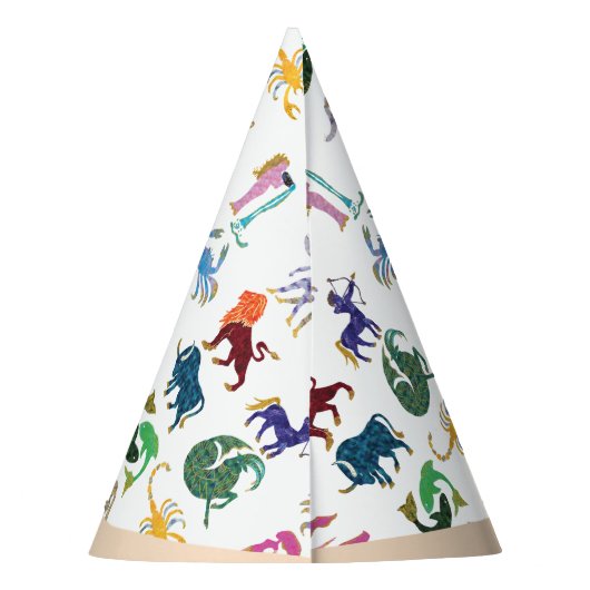 12歳の誕生日パーティーと12歳の〔占星術の〕十二宮図シンボルや象徴 パーティーハット (裏面)