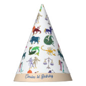 12歳の誕生日パーティーと12歳の〔占星術の〕十二宮図シンボルや象徴 パーティーハット (正面)