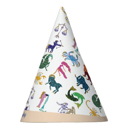 12歳の誕生日パーティーと12歳の〔占星術の〕十二宮図シンボルや象徴 パーティーハット (右)