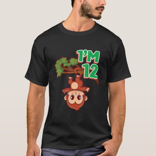 12歳の誕生日パーティー12年モンキーサル動物園 Tシャツ (正面)