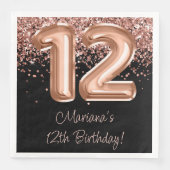 12歳の誕生日パーティー バラゴールド ブラック (正面)