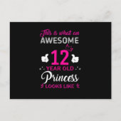 12歳の誕生日プレゼントにプリンセス好きな娘へ ポストカード (正面)