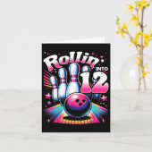 12歳の誕生日ボウリングパーティー カード (黄色い花)