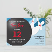 12歳の誕生日ボーリングパーティー(赤) 招待状 (スタンド正面)