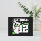 12歳の誕生日少年野球パーティーテーマ ポストカード (スタンド正面)