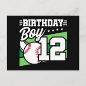 12歳の誕生日野球パーティーテーマ 男の子12歳 ポストカード (正面)