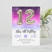 12歳の誕生日 グラデーション招待状 招待状 (スタンド正面)