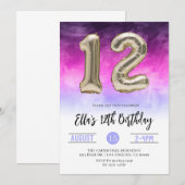 12歳の誕生日 グラデーション招待状 招待状 (正面/裏面)