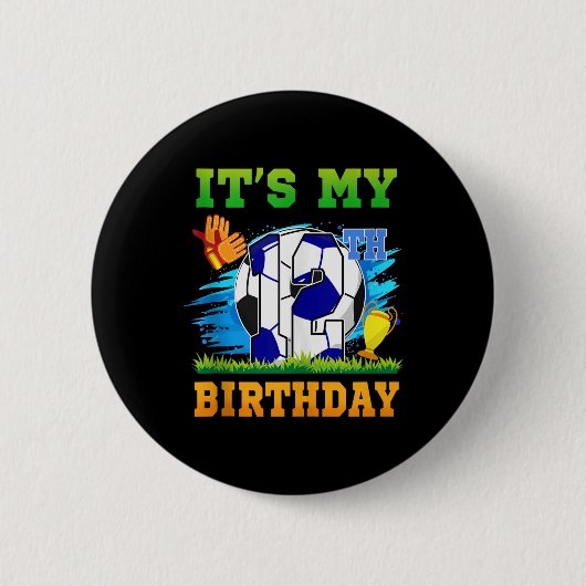 12歳の誕生日 サッカー お祝いギフト 缶バッジ (正面)