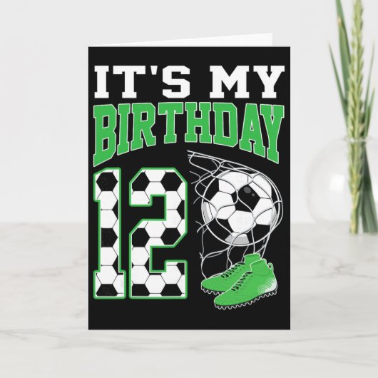 12歳の誕生日 サッカー パーティー 12歳 少年 カード (正面)